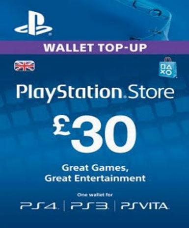 Playstation Network Card (PSN) 30 GBP (UK) - PSN Game - Buy Now at Best Price