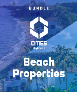 Cities: Skylines II - Beach Properties Bundle DLC on Steam, expanding your city-building experience with coastal properties.