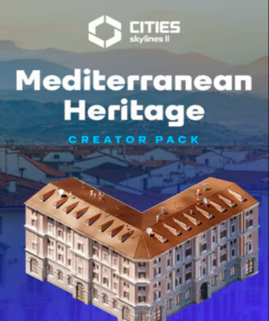 Cities: Skylines II - Creator Pack: Mediterranean Heritage DLC on Steam, featuring Mediterranean architecture and styles.
