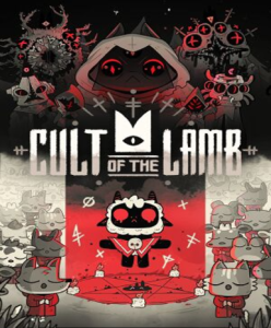 Cult of the Lamb game cover for Steam platform, featuring a cute yet dark adventure.