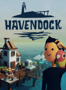 Havendock game cover on Steam, a vibrant indie simulation game