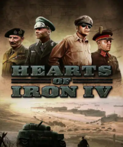 Hearts of Iron IV game cover for Steam platform, a strategic WWII game by Paradox
