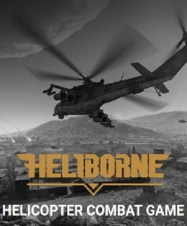 Heliborne game cover on Steam platform, featuring military helicopters in action