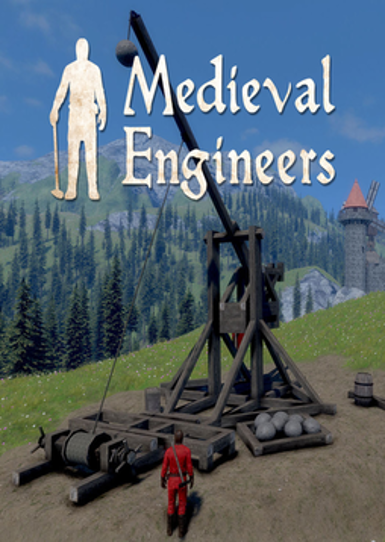 Medieval Engineers game cover on Steam platform, showcasing medieval construction and engineering