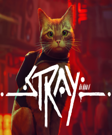 Stray game cover available on Steam, a cat adventure in a cybercity