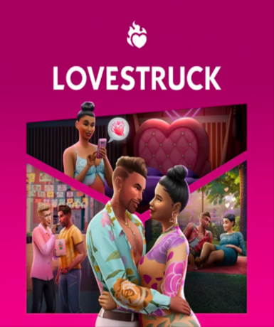 The Sims 4: Lovestruck game cover for EA App, featuring romantic adventures in the Sims universe.