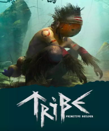 Tribe: Primitive Builder game cover on Steam platform, showcasing survival and building gameplay.