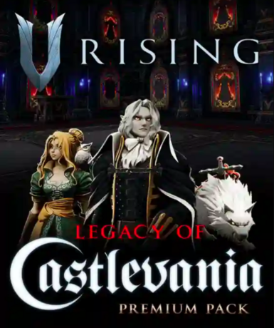 V Rising - Legacy of Castlevania Premium Pack DLC for Steam, featuring exclusive content and multiplayer action.