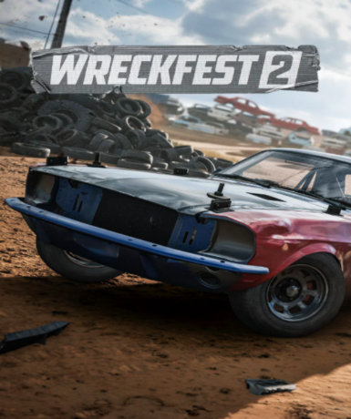 Wreckfest 2 game cover for Steam platform, featuring intense demolition racing action.